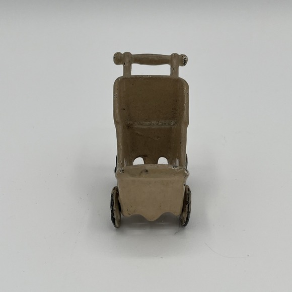 Antique Kilgore Cast Iron Yellow Stroller Pram Baby Buggy Miniature‎ - Picture 2 of 7